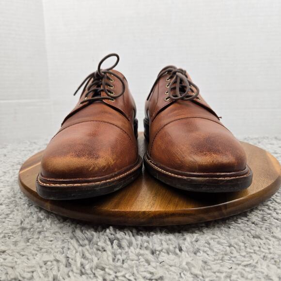 Cole Haan Mens 11.5M Grand Os Watson Brown Pebble Leather Cap Toe Derby Oxford main image 4